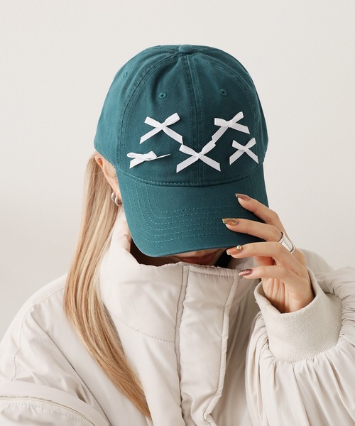 ROOPTOKYO（ループトウキョウ）の「Front Ribbon Cap 6 Panel Cap / フロント リボン キャップ 6パネルキャップ（キャップ・レディース・ホワイト/ブラウン/レッド/ダークグリーン/ブルー/ブラック/カーキ・FREE）」の22枚目の写真