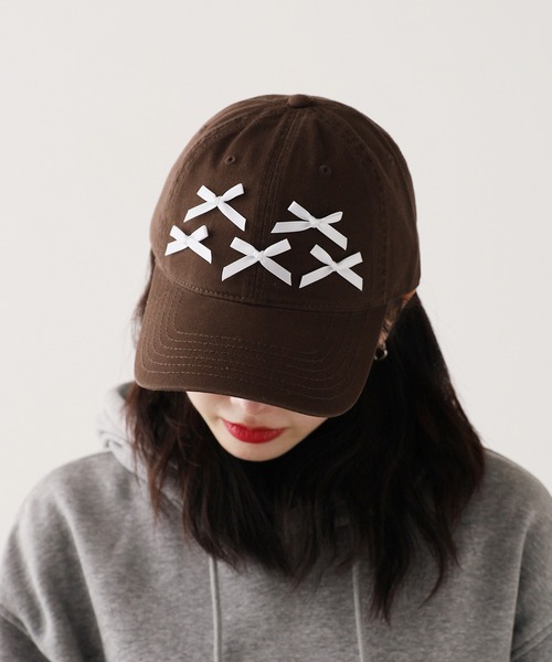 ROOPTOKYO（ループトウキョウ）の「Front Ribbon Cap 6 Panel Cap / フロント リボン キャップ 6パネルキャップ（キャップ・レディース・ホワイト/ブラウン/レッド/ダークグリーン/ブルー/ブラック/カーキ・FREE）」の18枚目の写真
