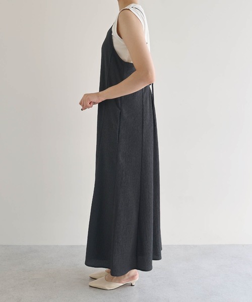 セール】バックオープンリボンロングキャミワンピース