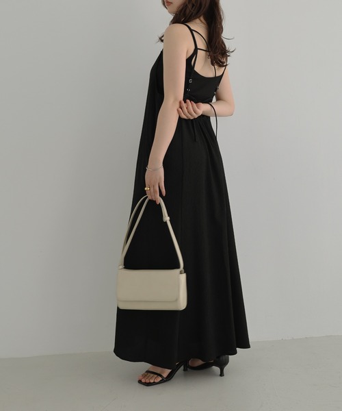 セール】バックオープンリボンロングキャミワンピース（ワンピース