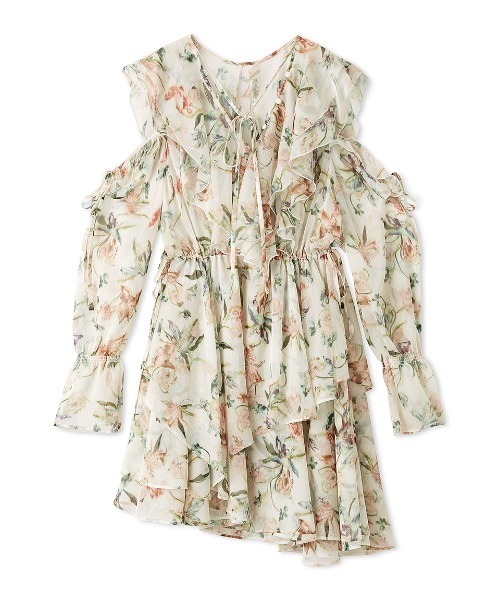 a.m　プリントフリルミニワンピース Fubail / プリントフリルミニワンピース