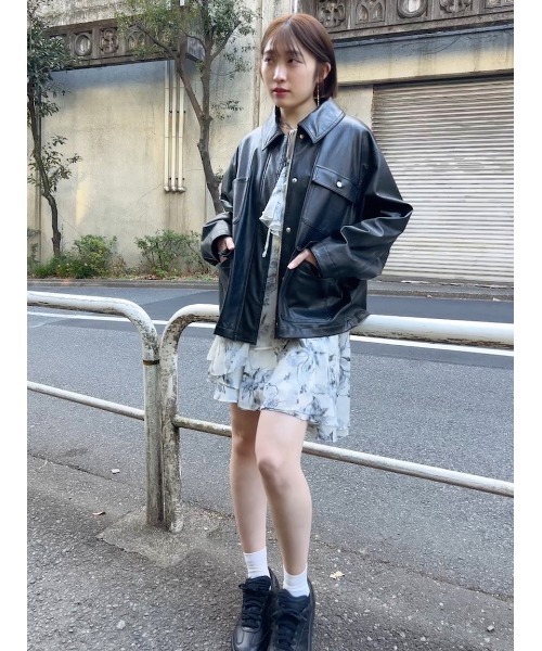 SNIDEL スナイデル フリルミニプリントワンピース　タグ付　リボン有 SNIDEL (セール50%OFF&PT5) snidel / スナイデル Sustaina