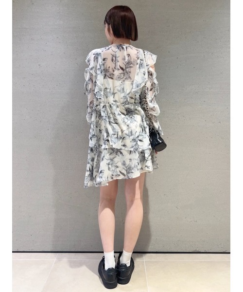 a.m　プリントフリルミニワンピース Fubail / プリントフリルミニワンピース