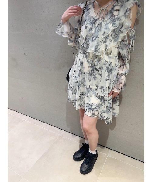 SNIDEL｜Sustainableプリントフリルミニワンピース | Rakuten