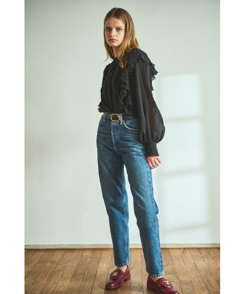 Estella.K(エステラケー)の「Loliana Blouse ラッフルレースピンタックBL(シャツ/ブラウス・レディース・オフホワイト/ブラック/モーブ系・FREE)」の21枚目の写真