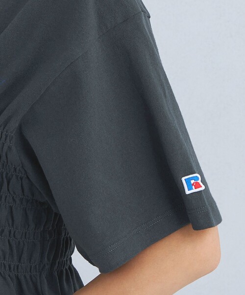 Russell Athletic（ラッセルアスレティック）の「【別注】＜RUSSELL ATHLETIC＞シャーリング プリント Tシャツ（Tシャツ/カットソー・レディース・オフホワイト/ブラック/ライトブルー・FREE）」の18枚目の写真