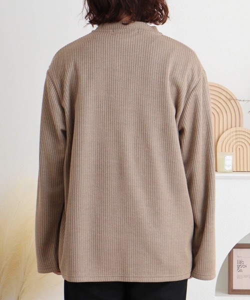 FUNALIVE(ファンアライブ)の「Rib knit no-collar cardigan / 畔編みノーカラーカーデ unisex(カーディガン/ボレロ・メンズ・ブラック/サックスブルー/ベージュ・L/M/XL)」の10枚目の写真