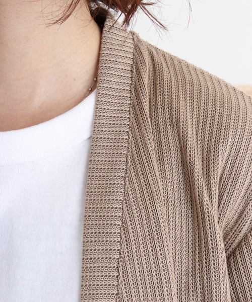 FUNALIVE(ファンアライブ)の「Rib knit no-collar cardigan / 畔編みノーカラーカーデ unisex(カーディガン/ボレロ・メンズ・ブラック/サックスブルー/ベージュ・L/M/XL)」の11枚目の写真