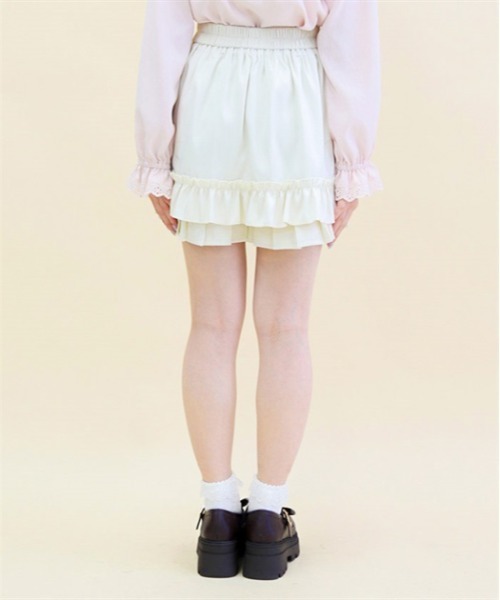 axes femme POETIQUE(アクシーズファムポエティック)の「アシメフリルデザインスカパン(その他パンツ・レディース・ブラック/ピンク/クリーム・MEDIUM)」の5枚目の写真