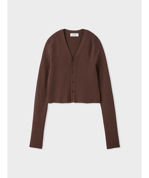 MIESROHE（ミースロエ）の「オーガニックリブニットカーディガン（カーディガン/ボレロ・レディース・イエロー/ホワイト/ブラウン/ダークネイビー・FREE）」の7枚目の写真