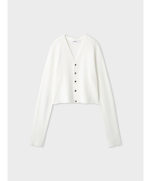 MIESROHE（ミースロエ）の「オーガニックリブニットカーディガン（カーディガン/ボレロ・レディース・イエロー/ホワイト/ブラウン/ダークネイビー・FREE）」の9枚目の写真