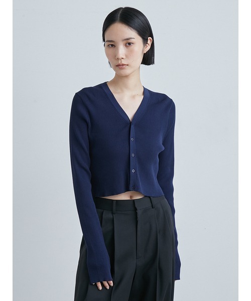 MIESROHE（ミースロエ）の「オーガニックリブニットカーディガン（カーディガン/ボレロ・レディース・イエロー/ホワイト/ブラウン/ダークネイビー・FREE）」の19枚目の写真