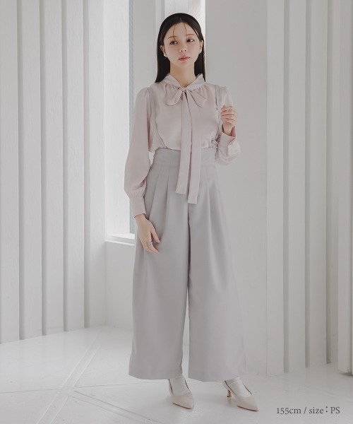 Petitjo（プッチージョ）の「小さいサイズ　サスペンダー付きワイドパンツ　低身長さん・小柄女性（その他パンツ・レディース・ブラック/グレー/ライトグレー・PSS/PS/PM/PL）」の19枚目の写真