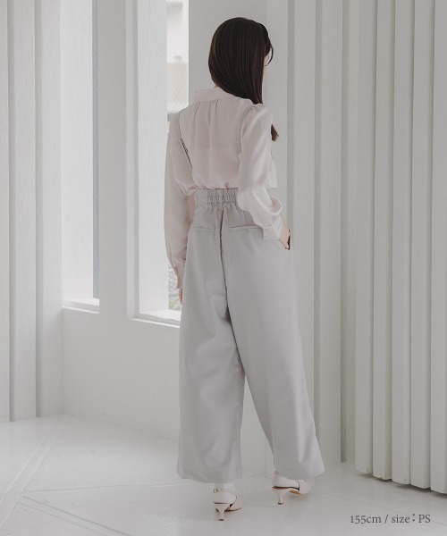 Petitjo（プッチージョ）の「小さいサイズ　サスペンダー付きワイドパンツ　低身長さん・小柄女性（その他パンツ・レディース・ブラック/グレー/ライトグレー・PSS/PS/PM/PL）」の21枚目の写真