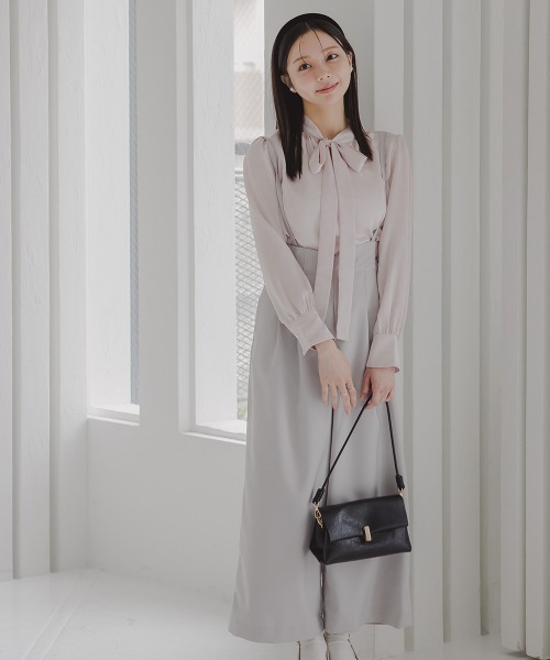 Petitjo（プッチージョ）の「小さいサイズ　サスペンダー付きワイドパンツ　低身長さん・小柄女性（その他パンツ・レディース・ブラック/グレー/ライトグレー・PSS/PS/PM/PL）」の22枚目の写真