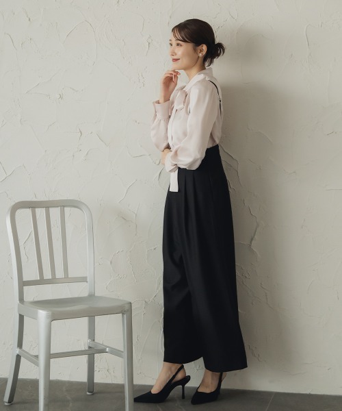 Petitjo（プッチージョ）の「小さいサイズ　サスペンダー付きワイドパンツ　低身長さん・小柄女性（その他パンツ・レディース・ブラック/グレー/ライトグレー・PSS/PS/PM/PL）」の15枚目の写真