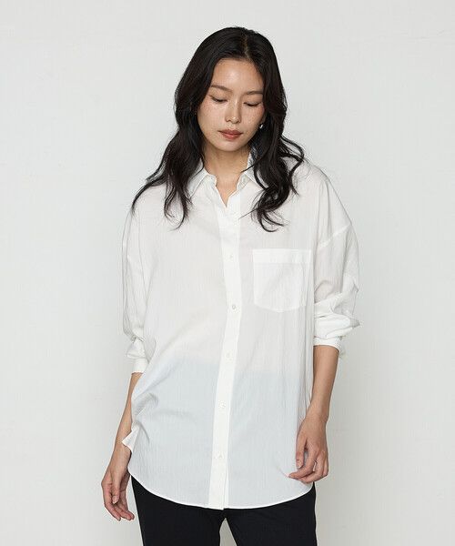 COMME CA（コムサ）の「ソフトタイプライター シャツ（シャツ/ブラウス・レディース・サックスブルー/ホワイト・FREE）」の14枚目の写真