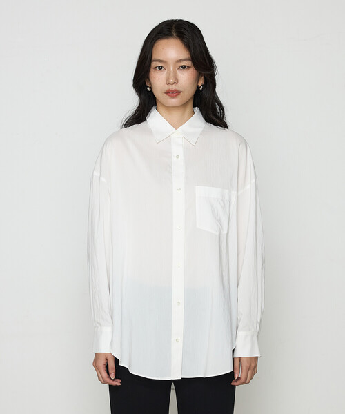 COMME CA（コムサ）の「ソフトタイプライター シャツ（シャツ/ブラウス・レディース・サックスブルー/ホワイト・FREE）」の6枚目の写真