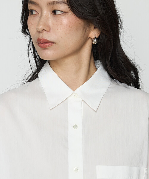 COMME CA（コムサ）の「ソフトタイプライター シャツ（シャツ/ブラウス・レディース・サックスブルー/ホワイト・FREE）」の9枚目の写真