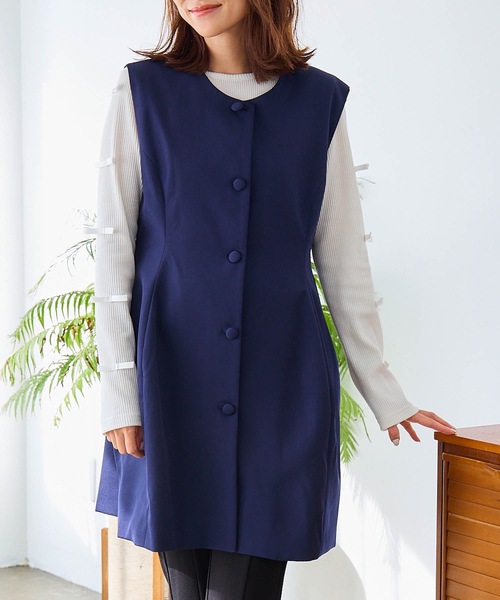高質で安価 ノーカラーぽわんジレ（ベスト）｜M u（ミュー）の y トップス