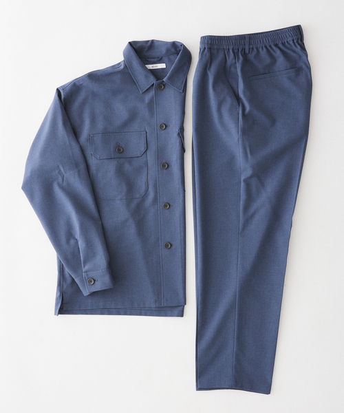 JOURNAL STANDARD relume（ジャーナルスタンダード　レリューム）の「TECH アムンゼン リラクシー CPOシャツジャケット（シャツ/ブラウス・メンズ・ブラウン系その他/ブラックミックス/コバルトブルー・MEDIUM/LARGE）」の8枚目の写真