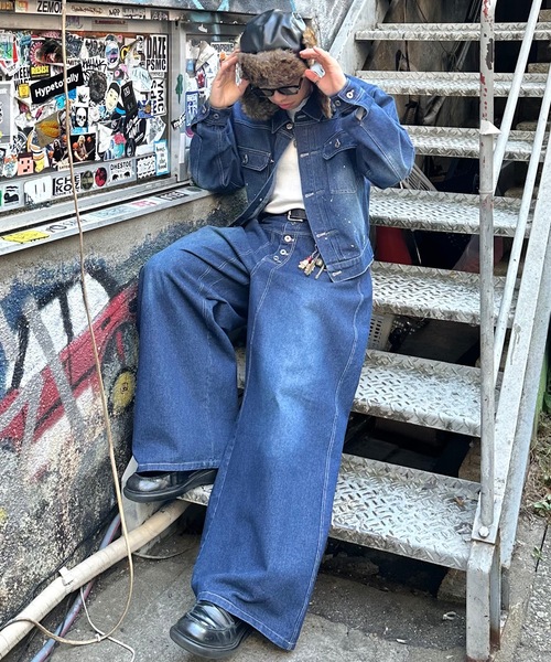 NO MAINTENANCE ウォッシュドブラック バギーデニム 30 Dark-Wash Japanese Baggy Denim | NO MAINTENANCE(ノー