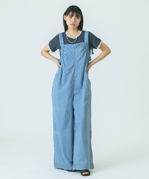 ROSE BUD（ローズバッド）の「SHOULDER GATHERED COMBINAISON（つなぎ/オールインワン・レディース・ネイビー/ブルー・M/S）」の5枚目の写真
