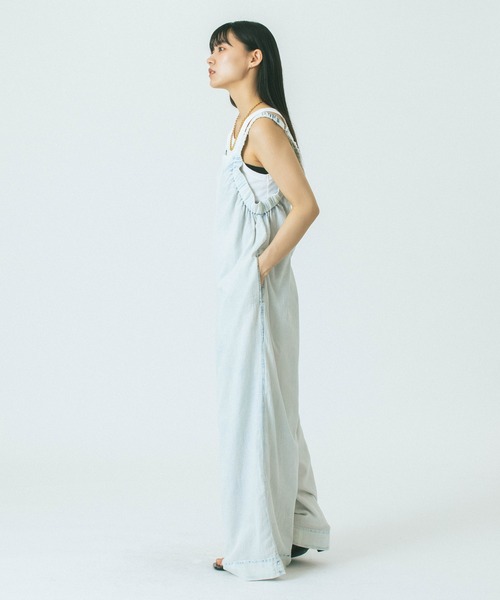 ROSE BUD（ローズバッド）の「SHOULDER GATHERED COMBINAISON（つなぎ/オールインワン・レディース・ネイビー/ブルー・M/S）」の8枚目の写真
