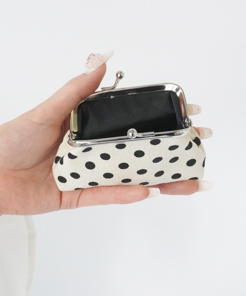 セール】【 Port / ポート 】 ドット＆レオパード柄 がま口 コンパクト