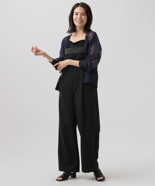 Elura(エルーラ)の「サテンコンビサロペット/989934(サロペット/オーバーオール・レディース・ブラック/ベージュ・FREE)」の4枚目の写真