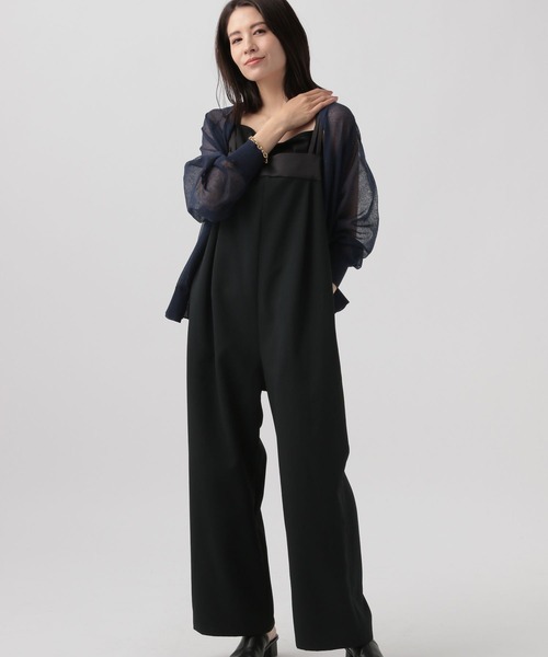 Elura(エルーラ)の「サテンコンビサロペット/989934(サロペット/オーバーオール・レディース・ブラック/ベージュ・FREE)」の5枚目の写真