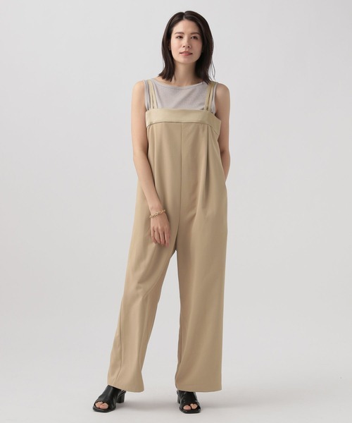 Elura(エルーラ)の「サテンコンビサロペット/989934(サロペット/オーバーオール・レディース・ブラック/ベージュ・FREE)」の6枚目の写真