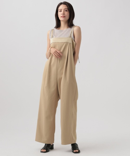 Elura(エルーラ)の「サテンコンビサロペット/989934(サロペット/オーバーオール・レディース・ブラック/ベージュ・FREE)」の7枚目の写真