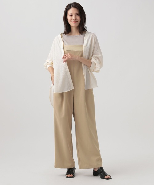Elura(エルーラ)の「サテンコンビサロペット/989934(サロペット/オーバーオール・レディース・ブラック/ベージュ・FREE)」の8枚目の写真