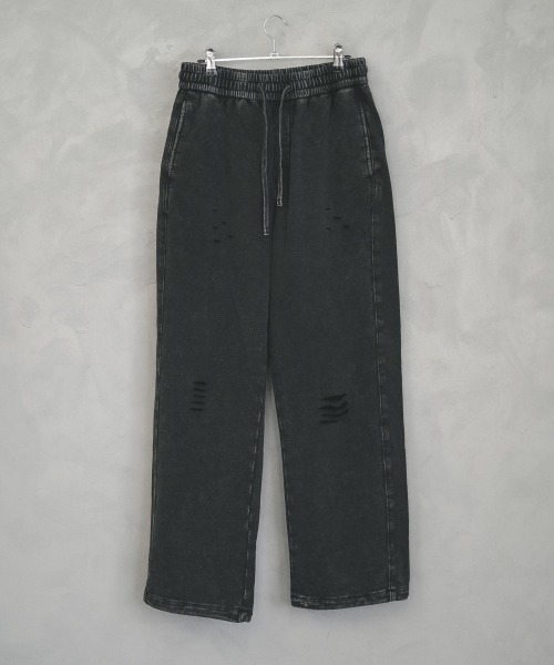 Shoowtime(ショウタイム)の「Pigment dye straight damage sweatpants / ピグメントダイストレートダメージスウェットパンツ(スウェットパンツ・メンズ・ブラック系・X-LARGE/MEDIUM)」の8枚目の写真