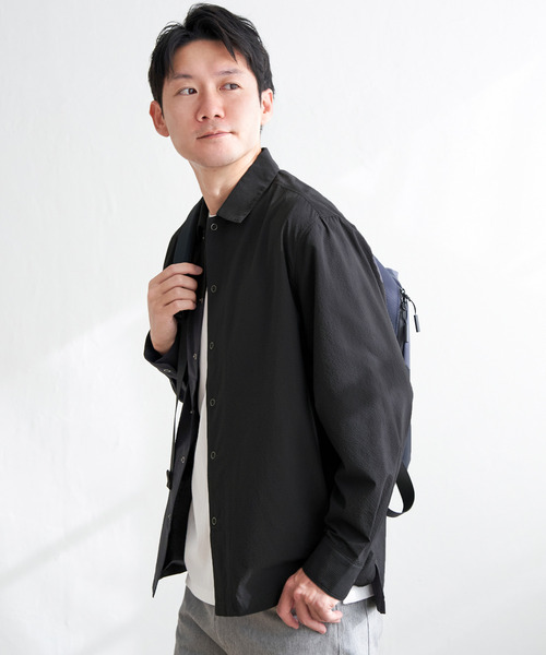 ikka(イッカ)の「イージケアサッカースナップシャウター(ブルゾン・メンズ・ブルー/チャコールグレー/ベージュ/ネイビー・M/XL/L/S)」の7枚目の写真