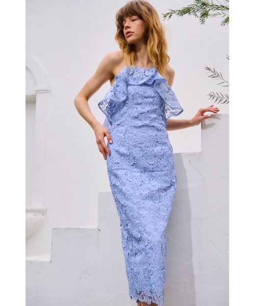 Estella.K(エステラケー)の「Rosaria Lace Dress ケミカルラッフルドレス(ワンピース・レディース・ホワイト/ブラック/サックスブルー・FREE)」の21枚目の写真
