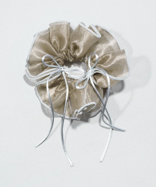 GOLDY（ゴールディ）の「リボン ハング パイピング シュシュ（シュシュ・レディース・オフホワイト/ライトブラウン/ブラック/ワイン/ベージュ・FREE）」の17枚目の写真