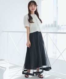 スカート（ブラック/黒色系・花柄・ボタニカル柄）ファッション