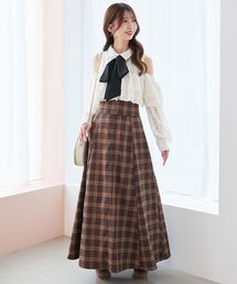 MAJESTIC LEGON | 【丈が選べる/スタイルアップが叶う】バックレースアップフレアスカート(スカート)