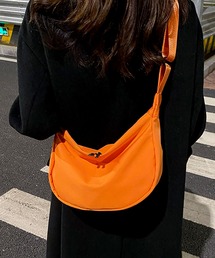 超軽量!シンプル無地ラウンドショルダーバッグ