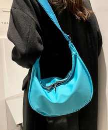 超軽量!シンプル無地ラウンドショルダーバッグ