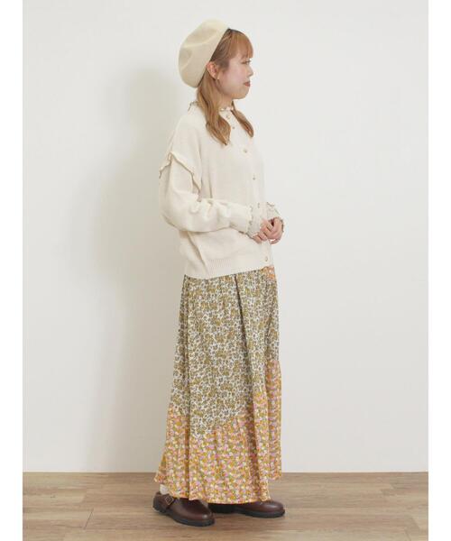 Samansa Mos2(サマンサ モスモス)の「配色メロー畦編みニットカーディガン(カーディガン/ボレロ・レディース・グリーン/ブラック/キナリ/イエロー・F)」の20枚目の写真