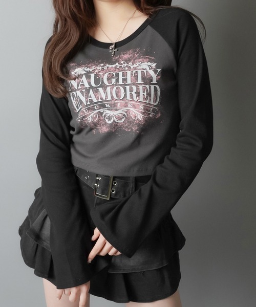 SPINNS(スピンズ)の「長袖ラグランカットソー/ロンT/ストーン(Tシャツ/カットソー・レディース・ホワイト×ブラック/ホワイト系その他/グレー系その他/ベージュ系その他/グレー系その他2・ONESIZE)」の4枚目の写真