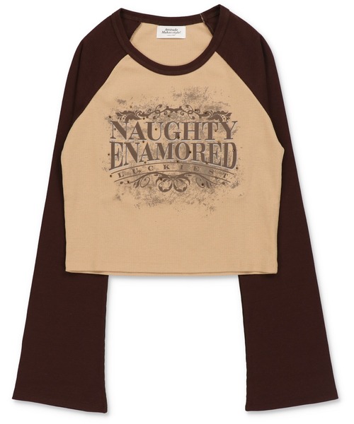 SPINNS(スピンズ)の「長袖ラグランカットソー/ロンT/ストーン(Tシャツ/カットソー・レディース・ホワイト×ブラック/ホワイト系その他/グレー系その他/ベージュ系その他/グレー系その他2・ONESIZE)」の5枚目の写真