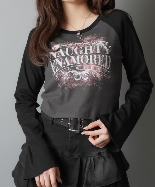 セール】長袖ラグランカットソー/ロンT/ストーン（Tシャツ