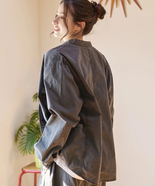 go slow caravan（ゴースローキャラバン）の「Duckster/ダックスター　ピグメントリップストップ ３マイルシャツ（シャツ/ブラウス・メンズ・モカ/ブラック・MEDIUM/LARGE/X-LARGE）」の11枚目の写真