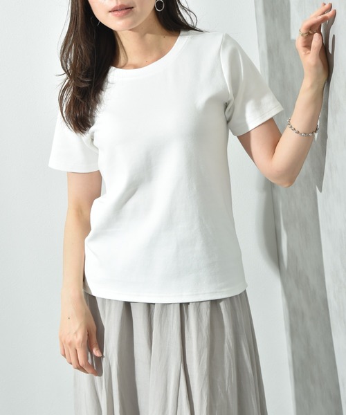 INTERPLANET（インタープラネット）の「ＣＩＣＡ配合ベーシックＴシャツ（Tシャツ/カットソー・レディース・オフホワイト/グレー/ブラック・FREE）」の2枚目の写真