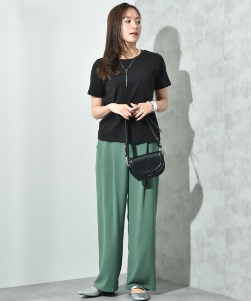 INTERPLANET（インタープラネット）の「ＣＩＣＡ配合ベーシックＴシャツ（Tシャツ/カットソー・レディース・オフホワイト/グレー/ブラック・FREE）」の8枚目の写真