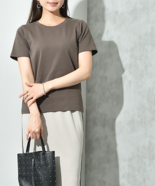 INTERPLANET（インタープラネット）の「ＣＩＣＡ配合ベーシックＴシャツ（Tシャツ/カットソー・レディース・オフホワイト/グレー/ブラック・FREE）」の10枚目の写真